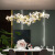 欧普灯客厅吊灯北欧创意轻奢艺术餐厅酒店复式楼别墅设计师装饰灯 出口版白色长款-D150CM-三