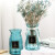 盛世泰堡 北欧玻璃花瓶插花瓶干花满天星仿真花水培植物容器小花瓶客厅桌面装饰摆件 天蓝色18cm