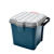 定制适合有盖塑料水桶手提可坐钓鱼桶加厚储物箱户外收纳桶凳剧组 大号透明蓝承重200斤