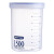 稳斯坦 W642 透明保鲜密封收纳罐 储物罐带盖形密封罐塑料旋转开盖罐 蓝色1500ml