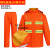 忽风橙色反光环卫雨衣道路消防绿化工程雨衣雨裤户外工人市政防水 橙色套装(内里为布) M
