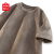 名创优品（MINISO）2024新款小众设计感山茶花短袖T恤男夏季质感重磅麂皮绒学生半袖 浅米(大日暮晚巷) 180/XL(不起球不掉色)