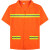 环卫短袖工作服夏装上衣 园林绿化半袖工作服 橘色公路养护反光衣 橘红套装 165/80A