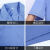 夏季短袖车间蓝大褂工作服食品厂白大褂加工上班工厂劳保实验药店 蓝色含帽 M01