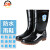 上海雨鞋耐腐蚀耐酸碱耐磨防滑防汛劳保胶鞋工业防护PVC食品加工鞋SH704 黑色棕底 44