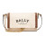 巴利（BALLY）经典链条复古Logo翻盖 织物拼牛皮 单肩斜挎包 常规 女款 米白色 基础装(包+防尘袋)