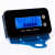 IPX防水电动车电量表显示器汽车电瓶铅酸锂电池电量显示表-V 防水蓝+报警+温度 配支架