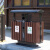 圣极光钢木垃圾桶塑木废物箱咖啡色果皮箱社区垃圾桶可定制G2613