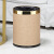 急先锋 垃圾桶大号厕所卫生间简约垃圾筒 15L金圈-咖啡色回形纹