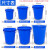 厨房垃圾桶大号带盖商用容量加厚公共户外环卫塑料工业圆形桶 适160L蓝色无盖