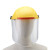 劳保佳 防护面罩 电焊防护罩 打农药透明全脸面具 焊工头戴式护脸神器 1个装 黄顶白屏