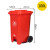 240l脚踩脚踏式户外分类垃圾桶带轮带盖超大号容量商用环卫垃圾箱 红色100升脚踏桶 投放标识