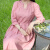 粉红深紫2024春夏新款旅行文艺棉麻连衣裙小个子棉麻袍子小清新潮 粉红色 L 111斤到120斤左右