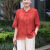 诗梅姿大码女装2024夏季显瘦遮肚子套装梨形身材穿搭中老年妈妈中国风女 桔红色上衣 3XL建议120-135斤