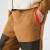 LACOSTE男士运动裤Colorblock  Fleece宽松弹性自然腰撞色舒适长裤 Brown / Khaki Green S