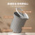 谋福（CNMF）垃圾桶 简约客厅塑料纸篓 厕所卫生间压圈垃圾篓（中号灰色 ）