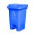 解放双手踩踏分类塑料桶 家用楼道带盖废物60L塑料垃圾桶不含税运 黄色
