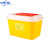 中环力安【2个装方形5L】塑料黄色医疗利器盒ZHLA-N0030