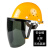 柯思捷定制安帽式电焊面罩烧焊工防护罩脸部面屏防飞溅打磨透明焊帽头戴式 安全帽(黄色)+支架+灰色屏