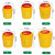 医院用利器盒圆形方形锐器盒加厚医疗废物垃圾桶黄色污物桶垃圾箱回收箱翻盖卫生桶医院诊所损伤性废物利器桶 圆6.5升80个/箱 旋盖式