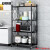 安赛瑞 折叠置物架 厨房置物架 4层 可移动多层落地货架 厨房卫生间收纳架 黑色 711012