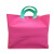 纯色加厚磨砂服装店塑料袋礼品袋横款手提购物袋批发女装胶袋 粉紫 中号  35*25+底  每包50个