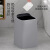 欧润哲 18L深空灰色方形斜口双层塑料垃圾桶企业办公室商用餐厅公司单位用垃圾桶废纸篓收纳桶直投方桶