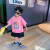戴丽格男童短袖T恤24新款夏装韩版儿童粉色半袖宝宝上衣男孩夏款潮 西装黑色短裤 90cm