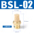 长头铜尖头平头电磁阀消声器可调节流塑料消音器BSL-01/02/03/04 BSL-02/螺纹2分