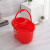 家用手动挤水桶手压地拖桶拖地拖把桶塑料旋转拧水单桶老式墩布桶 加厚椭圆形红色