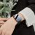 X2024新款智能手表女士可接打电话音乐心率血压睡眠监测watchS7情侣计步运动手表环 黑胶