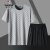 啄木鸟运动套装2023夏季新款B字冰丝短裤套装跨境电商厂家直供冰丝短袖T 粉色 L