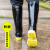 防滑钓鱼高筒雨鞋男士加绒水靴长筒短筒套鞋雨靴防水中筒水鞋胶鞋 W901高筒黑底(防滑) 39