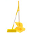 食安库 食品级清洁工具 直立式带盖防风扫把簸箕套装 黄色 150036