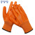 稳斯坦 W7485 (5双)PVC牛津橘砂满挂全浸胶手套 防酸碱耐油防水耐磨软胶手套 橘砂满挂