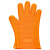 易美丽诺 LC0315 微波炉硅胶隔热手套加厚防滑厨房烤箱烘焙防烫五指手套 橙色（1双装）