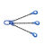 品尔优/PPU 三腿100级链条成套索具（羊角安全钩）UCG3-06 0~45° 载荷2.9t 蓝色 UCG3-06-6.5m 30 