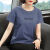 30-50岁短袖T恤女夏季2022新款t恤女夏宽松半袖t恤ins女士韩版中年短袖衫上 蓝色 小字母 2XL （125-125斤）