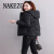 NAKEZG品牌简约风羽绒服 女士短款外套冬季新款洋气轻薄款 中年保暖外套 黑色 M85到100斤
