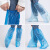 莱文格（LEVENGER）加厚加长款一次性鞋套 长筒防护鞋套防尘 防雨防护高筒鞋套一次性 加厚独立包装(一只价) 蓝色