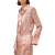 爱马仕（HERMES）女装衬衫2024新款撞色提花图案粉色真丝经典领长袖纽扣打底衫 粉色 36