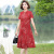 纪堡驰旗袍女2024新款30-40岁妈妈夏装气质改良连衣裙洋气中年装高贵中 红色 XL