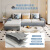全友（QUANU）家居新型科技布客厅沙发北欧皮布沙发组合可拆洗套装102085 灰蓝正向布艺沙发(3+转)