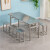 科威顿定制不锈钢挂凳食堂桌椅4人6人位长方形桌子学校工厂员工快餐桌椅组合HKNA 一桌六椅