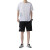 劳保佳 夏季新款套装 运动跑步篮球训练服 T恤短裤两件套 白色 M