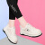 Parbaoga网面透气厚底学生板鞋2024夏款新款白色小白鞋休闲鞋 米黑 35