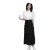 皮尔卡丹夏季职业套装女白衬衫黑半身裙事业编面试服装教师教资穿搭 白色短袖衬衫 M