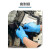 帮手仕 一次性蓝色防护手套 无粉丁腈/PVC合成手套 防滑耐磨抗撕裂 100只/盒 蓝色 M