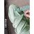 丘泽（ChiuTse）绿色冰丝阔腿裤女裤子夏季薄款防蚊小个子高腰垂感窄版直筒凉凉裤 米白色常规款 S【8090斤】