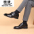 奥康（Aokang）新款正装皮鞋男士真皮商务休闲男鞋英伦风男款一脚蹬鳄鱼雕花皮鞋 黑色189-3 38